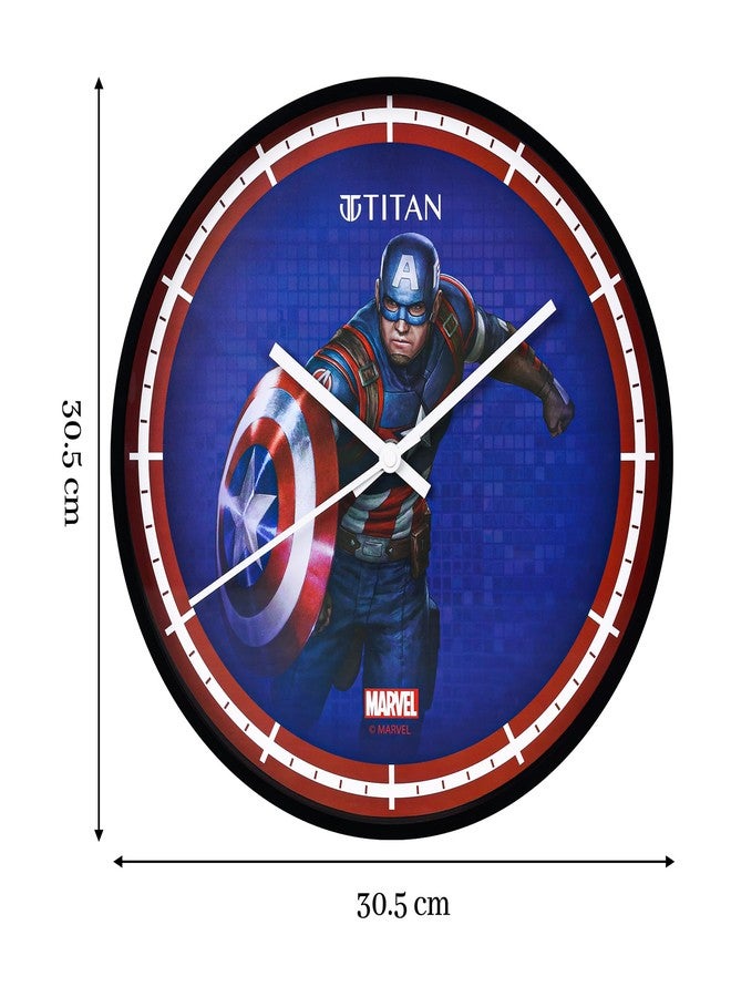 Titan Avengers Wall Clock - 12 Inch Captain America Design - Silent Non-Ticking Sweep Movement - Marvel Superheroes Decorative Wall Clock for Kids, Adults, Bedroom, Office, Home (30.5cm) - W0105PA02 - Image 3